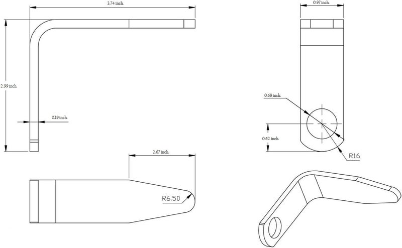 Zeluga 10-167 3/8in. L-Shaped Small Rafter Hook for Nail Guns with 3/8in. NPT Air Fitting with Teeth Washer and Flat Washers - Image 4